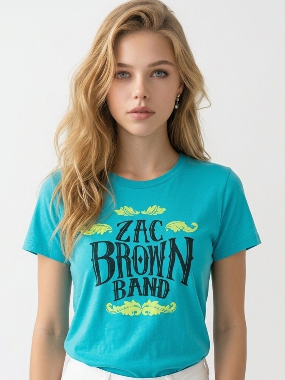ZAC BROWN BAND 2013 Tour Country Music Tee Turquoise Medium